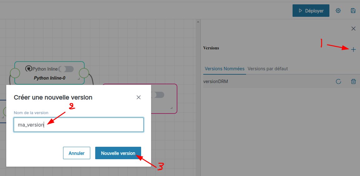 Créer une version nommée