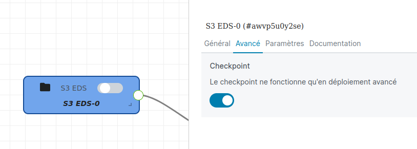 Paramétrer source S3 checkpoint